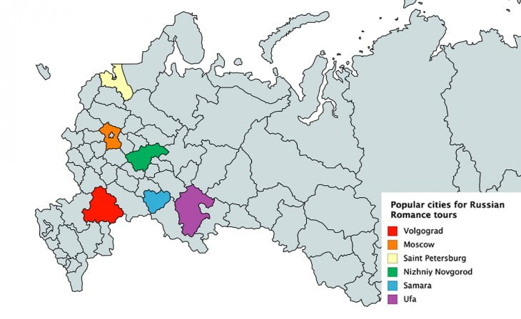popular cities for Russian romance tours newmatchbrides.com